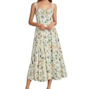 ANTONIO MELANI Cream Floral Midi Dress